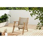 Fauteuil de jardin bas en bois d'Acacia FSC et en corde - Beige Kaki