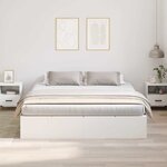 vidaXL Cadre de lit avec rangement avec stockage Blanc 200 x 200 cm