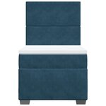 vidaXL Sommier à lattes de lit avec matelas bleu 90x200 cm velours