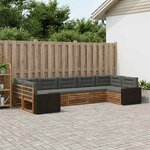 vidaXL Ensemble de canapés d'extérieur 7 Pièces Naturel et Anthracite