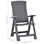 vidaXL Chaises inclinables de jardin 2 Pièces Plastique Moka