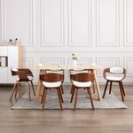 vidaXL Chaises à manger lot de 6 bois courbé et similicuir
