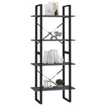 vidaXL Bibliothèque à 4 niveaux Gris 60x30x140 cm Bois de pin massif