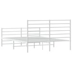vidaXL Cadre de lit métal sans matelas et pied de lit blanc 135x190 cm