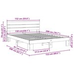 vidaXL Cadre de lit avec tête de lit sans matelas 150 x 200 cm