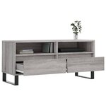 vidaXL Meuble TV sonoma gris 100x34 5x44 5 cm bois d'ingénierie