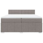 vidaXL Sommier à lattes de lit avec matelas Taupe 200x200 cm Tissu
