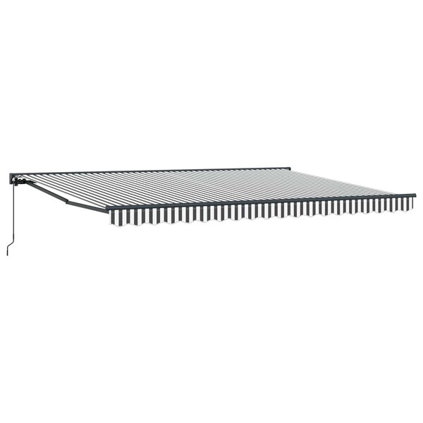 vidaXL Auvent rétractable manuel Anthracite et blanc 4 × 3 5 m
