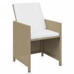 vidaXL Ensemble à dîner de jardin coussins 17 Pièces Résine tressée Beige