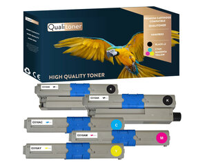Qualitoner x5 toners 44469803 (noir x2 + cyan + magenta + jaune) compatible pour oki