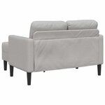 vidaXL Canapé 2 places avec méridienne en L gris nuage 125 cm tissu