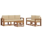 vidaXL Ensemble de canapés d'extérieur 6 Pièces Naturel et Beige