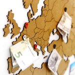 Mimi innovations décor de carte du monde murale puzzle marron 150x90cm