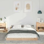 vidaXL Cadre de lit Marron 135 x 190 cm Bois massif en pin