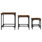 vidaXL Tables basses gigognes 3 Pièces chêne fumé bois d'ingénierie