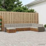 vidaXL Ensemble de canapés d'extérieur 8 Pièces Naturel et gris clair