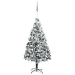 vidaXL Arbre de Noël artificiel pré-éclairé et boules vert 180 cm PVC