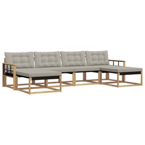 vidaXL Ensemble de canapés d'extérieur 6 pc Blanc et gris clair