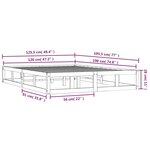 vidaXL Cadre de lit sans matelas gris 120x190 cm bois massif
