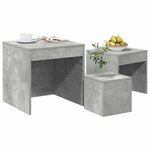 vidaXL Tables gigognes 3 Pièces Gris béton Aggloméré