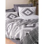 Parure de lit coton renforcé - housse de couette 220 x 240 + 2 taies d'oreiller 60 x 60 - Anthracite
