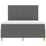 vidaXL Lit à ressort LED avec matelas Gris foncé 140 x 190 cm tissu