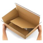 Caisse carton brune simple cannelure montage instantané fermeture adhésive raja 23x16x8 cm (lot de 20)