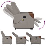 vidaXL Fauteuil inclinable de massage électrique Taupe Tissu