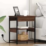 vidaXL Cabinet de chevet 2 Pièces Chêne marron Bois d'ingénierie