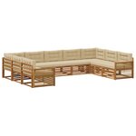 vidaXL Ensemble de canapés d'extérieur 9 Pièces Naturel et Beige