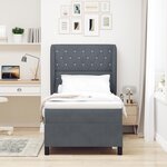 vidaXL Lit avec sommier et matelas gris foncé 90x200 cm en velours