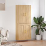 vidaXL Buffet haut Chêne sonoma 69 5x34x180 cm Bois d'ingénierie