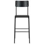 vidaXL Chaises de bar lot de 2 noir contreplaqué solide et acier