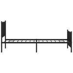 vidaXL Cadre de lit métal avec tête de lit/pied de lit noir 100x200 cm