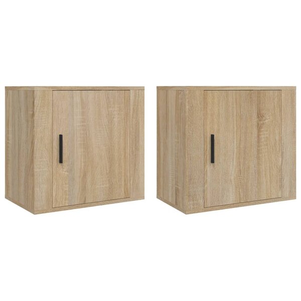 vidaXL Tables de chevet murales 2 Pièces Chêne sonoma 50x30x47 cm