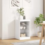vidaXL Buffet avec lumières LED blanc 41x37x67 cm