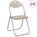vidaXL Chaise pliante 8 pc Simili cuir Sable 48 x 43 5 x 81 cm