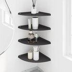 vidaXL Étagère flottante avec étagère 4 Pièces Noir 30 x 30 x 2 cm