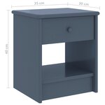 vidaXL Table de chevet Gris clair 35x30x40 cm Bois de pin massif