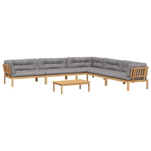vidaXL Salon palette de jardin avec coussins 6Pièces bois d'acacia massif
