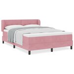 Lit box spring vidaXL avec matelas Rose 160x200 cm Velours