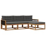 vidaXL Ensemble de canapés d'extérieur 4 pc Naturel et Anthracite