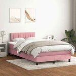 vidaXL Sommier à lattes de lit avec matelas rose 120x220 cm velours