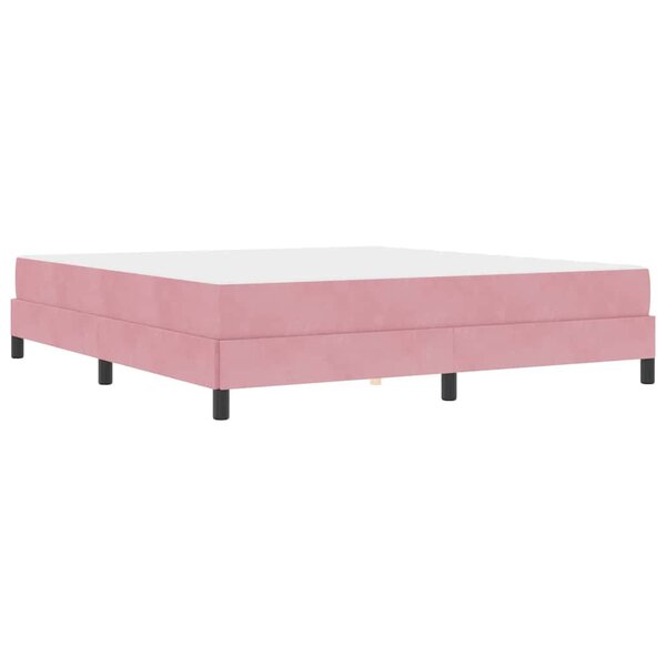 vidaXL Lit boxspring avec matelas Rose 180 x 200 cm Velours