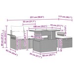 vidaXL Ensemble de canapé de jardin de 6 pièces avec coussins Noir Rotin Poly