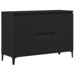 vidaXL Buffet avec tiroir Noir 104 x 35 x 70 cm Bois d'ingénierie
