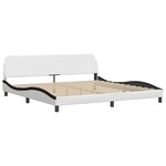 vidaXL Lit avec matelas Hvar blanc et noir 200x200 cm similicuir