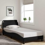 vidaXL Cadre de lit avec tête de lit Dover noir 90x190 cm tissu