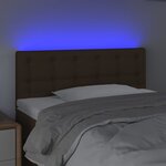 vidaXL Tête de lit à LED Marron Foncé 100x5x78/88 cm Tissu