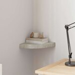 vidaXL Étagère d'angle murale Gris béton 25x25x3 8 cm MDF